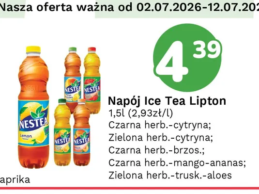 Napój Ice Tea Lipton zielona herbata cytryna promocja w Limonka