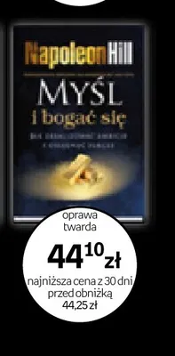 Książka Myśl i bogać się Napoleon Hill promocja w Empik