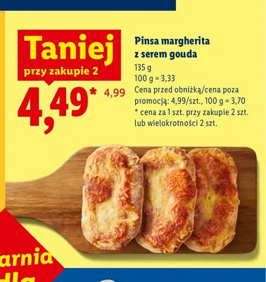 Pinsa margherita z serem gouda promocja w Lidl