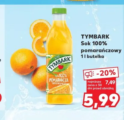 Sok pomarańczowy Tymbark 100% promocja w Kaufland
