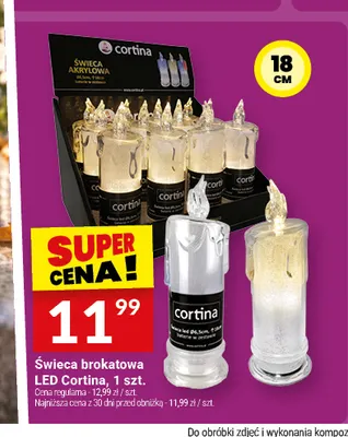 Świeca brokatowa LED Cortina promocja w Twój Market