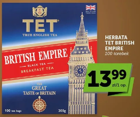 Herbata czarna TET British Empire Breakfast Tea promocja w Groszek