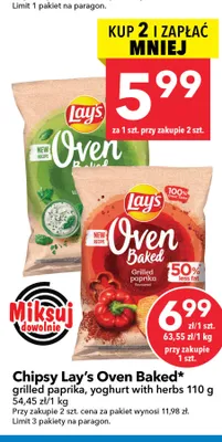 Chipsy Lay's Oven Baked grilled paprika promocja w LEWIATAN