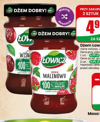 Dżem malinowy Łowicz promocja w Dino