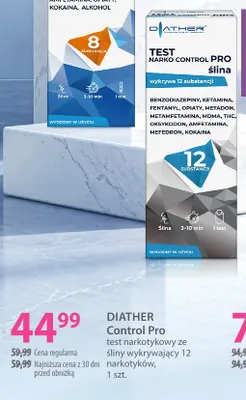Test narkotykowy ze śliny wykrywający 12 narkotyków Diather Control Pro promocja w Hebe