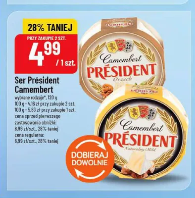Ser pleśniowy Camembert Orzech Président promocja w POLOmarket
