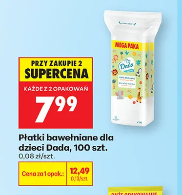 Płatki bawełniane dla dzieci Dada promocja w Biedronka