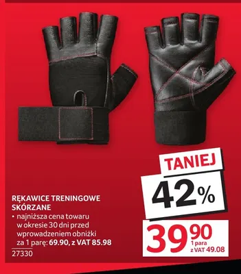 Rękawice treningowe skórzane promocja w Selgros