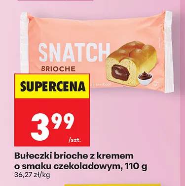 Bułeczki brioche z kremem o smaku czekoladowym Snatch promocja w Biedronka