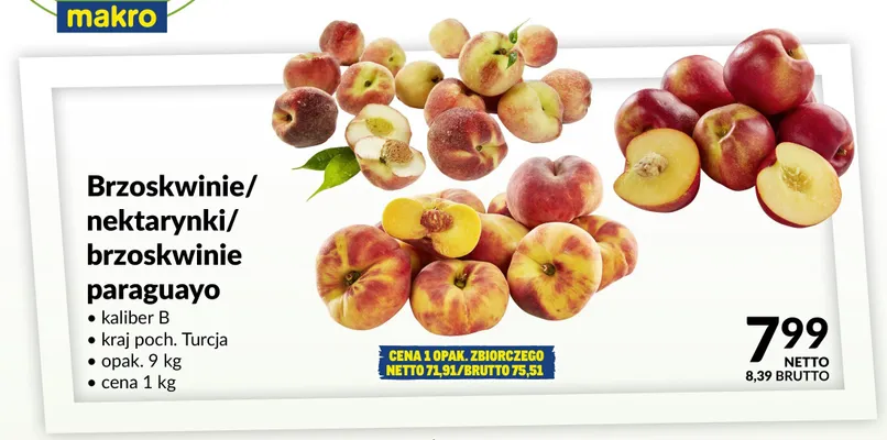 Brzoskwinie paraguayo Turcja promocja w Makro
