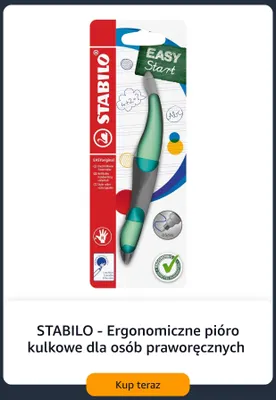 Pióro kulkowe ergonomiczne STABILO dla osób praworęcznych promocja w Amazon