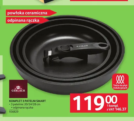 Komplet 3 patelni Smart Gerlach promocja w Selgros