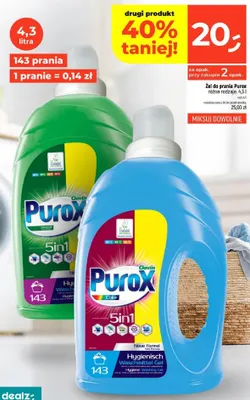 Żel do prania Purox Color promocja w Dealz