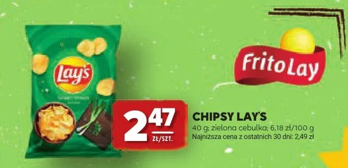 Chipsy Lay's zielona cebulka promocja w Stokrotka