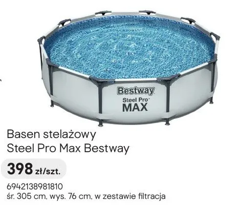 Basen stelażowy Steel Pro Max w zestawie filtracja promocja w Castorama