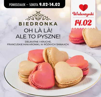 Makaroniki serca wanilia, malina promocja w Biedronka