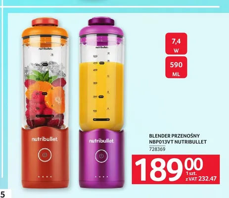 Blender przenośny NBP013VT Nutribullet promocja w Selgros