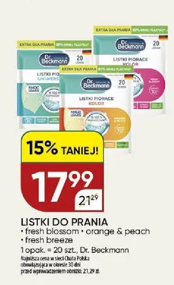 Listki do prania Dr. Beckmann Orange & Peach promocja w Chata Polska