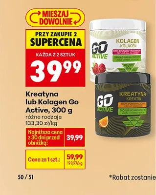 Kreatyna, różne rodzaje promocja w Biedronka