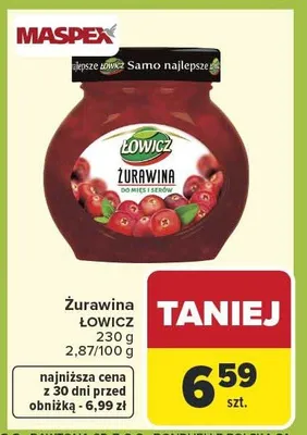 Żurawina do mięs i serów promocja w Carrefour
