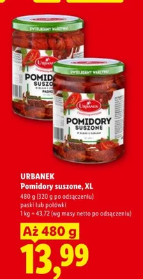 Pomidory suszone Urbanek XL paski promocja w Lidl