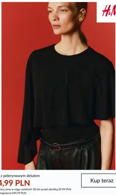 Top z pelerynowym detalem H&M promocja w H&M