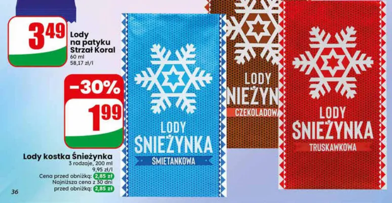 Lody kostka Nieżyn czekoladowe promocja w Dino
