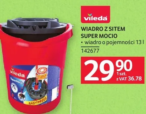 Wiadro Wiadro z sitem Super Mocio Vileda promocja w Selgros