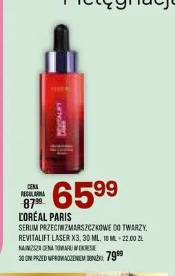 Serum przeciwzmarszczkowe do twarzy Revitalift Laser X3l'Oréal Paris promocja w Drogerie Natura