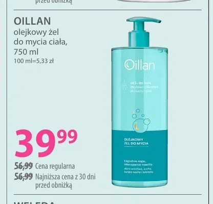 Olejkowy żel do mycia ciała Oillan promocja w Hebe