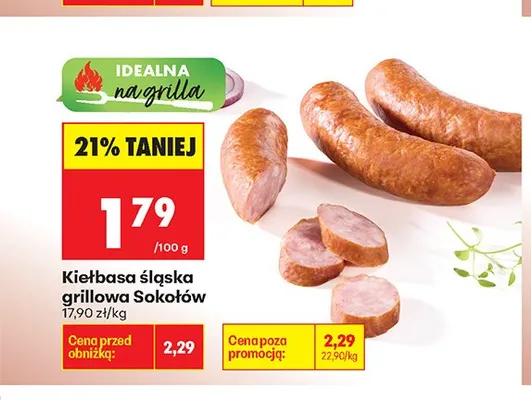 Kiełbasa śląska grillowa Sokołów promocja w Biedronka