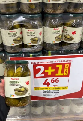 Ogórki konserwowe promocja w Auchan