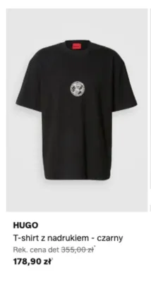 T-shirt HUGO z nadrukiem czarny promocja w Lounge by Zalando