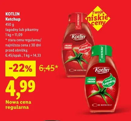 Ketchup pikantny Kotlin promocja w Lidl