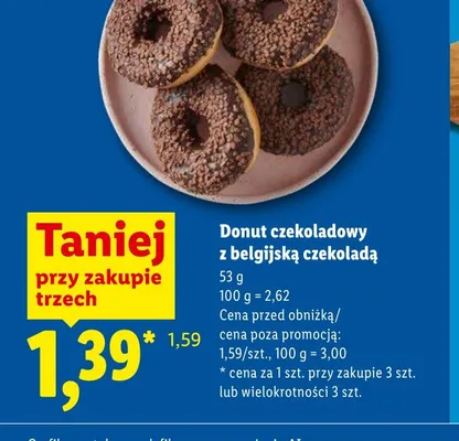 Donut czekoladowy z belgijską czekoladą promocja w Lidl