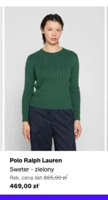 Sweter Polo Ralph Lauren zielony promocja w Lounge by Zalando