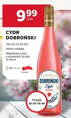 Cydr Dobroński promocja w Stokrotka