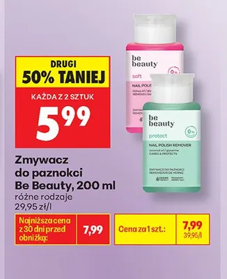 Zmywacz do paznokci Be Beauty Protect promocja w Biedronka