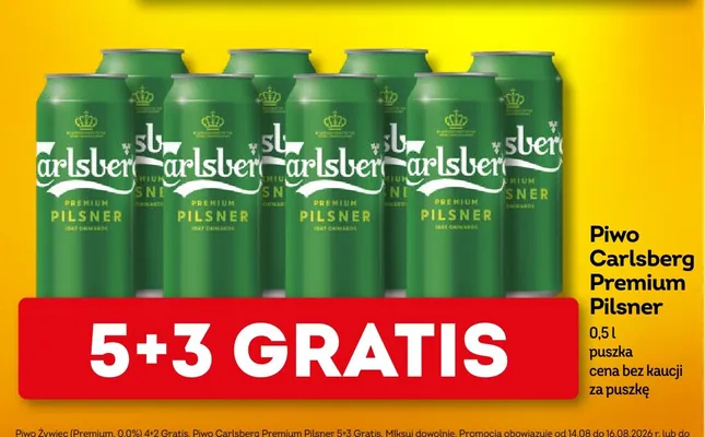 Piwo Carlsberg Premium Pilsner promocja w Żabka