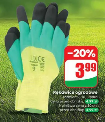 Rękawice ogrodowe rozmiar: 9, 10 promocja w Dino