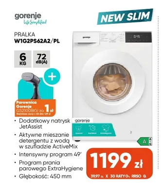 Pralka W1G2PS62A2/PL Gorenje promocja w Max Elektro