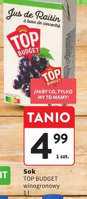 Sok winogronowy Top Budget promocja w Intermarche