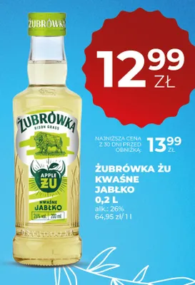 Wódka Żubrówka Żu Kwaśne Jabłko promocja w Duży Ben
