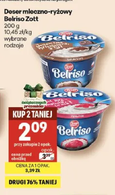 Deser mleczno-ryżowy Belriso Zott promocja w Delikatesy Centrum