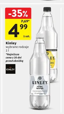 Napój gazowany Kinley Tonic Water Zero Sugar promocja w Intermarche
