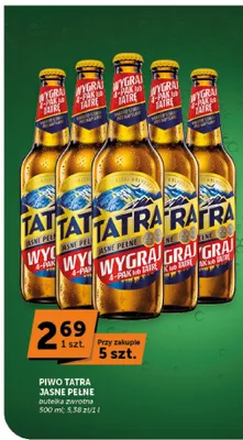 Piwo Tatra Jasne Pełne promocja w Euro Sklep