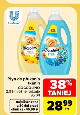 Płyn do płukania tkanin Coccolino promocja w Carrefour Market