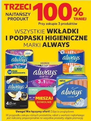 Wkładki i podpaski higieniczne promocja w Kaufland