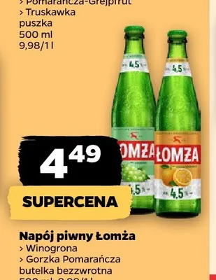 Napój piwny Łomża Gorzka Pomarańcza promocja w Netto