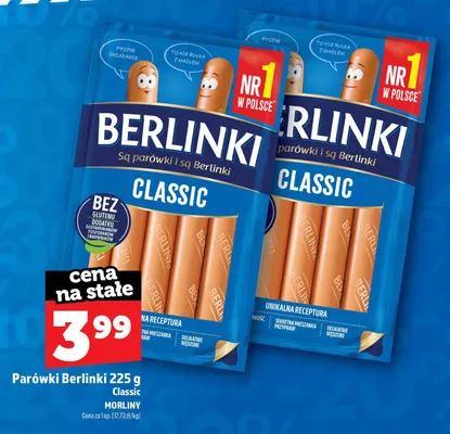 Parówki Berlinki Classic promocja w TOPAZ